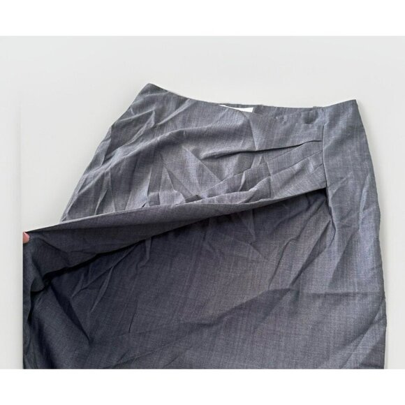 Max Mara Womens Pencil Skirt Gray Size Large Faux Wrap Side Zipper - Picture 4 of 7